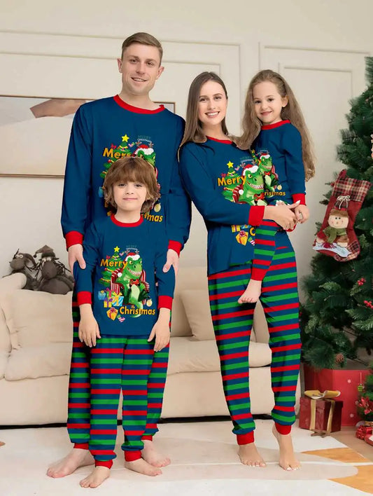 Dinosaur Matching Family Christmas Pajamas Christmas Pjs Set