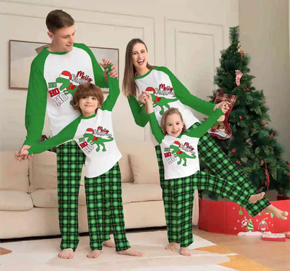 Printed Christmas Matching Family Pajamas Pjs Set #24077