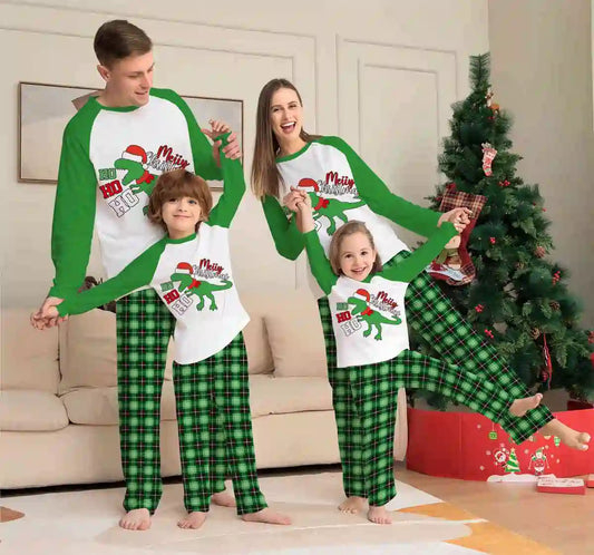 Printed Christmas Matching Family Pajamas Pjs Set #24077