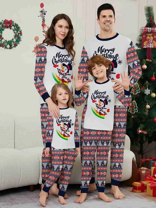 Snowman Family Christmas Pjs Sets Printed Matching Christmas Pajamas