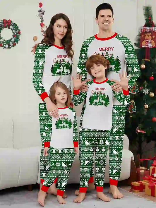 Christmas Holiday Matching Family Pajamas Pjs Set Sleepwear #241152