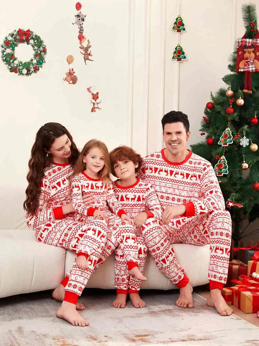 Reindeer Elk Pjs Family Matching Christmas Pajamas Sets