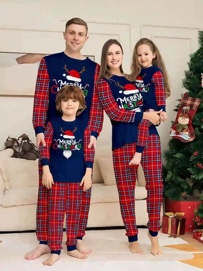 Printed Christmas Matching Family Pajamas Pjs Set Sleepwear #24823