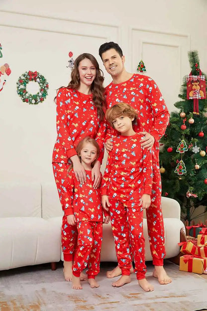 Family Matching Christmas Pajamas Sets Printed Pjs Suit