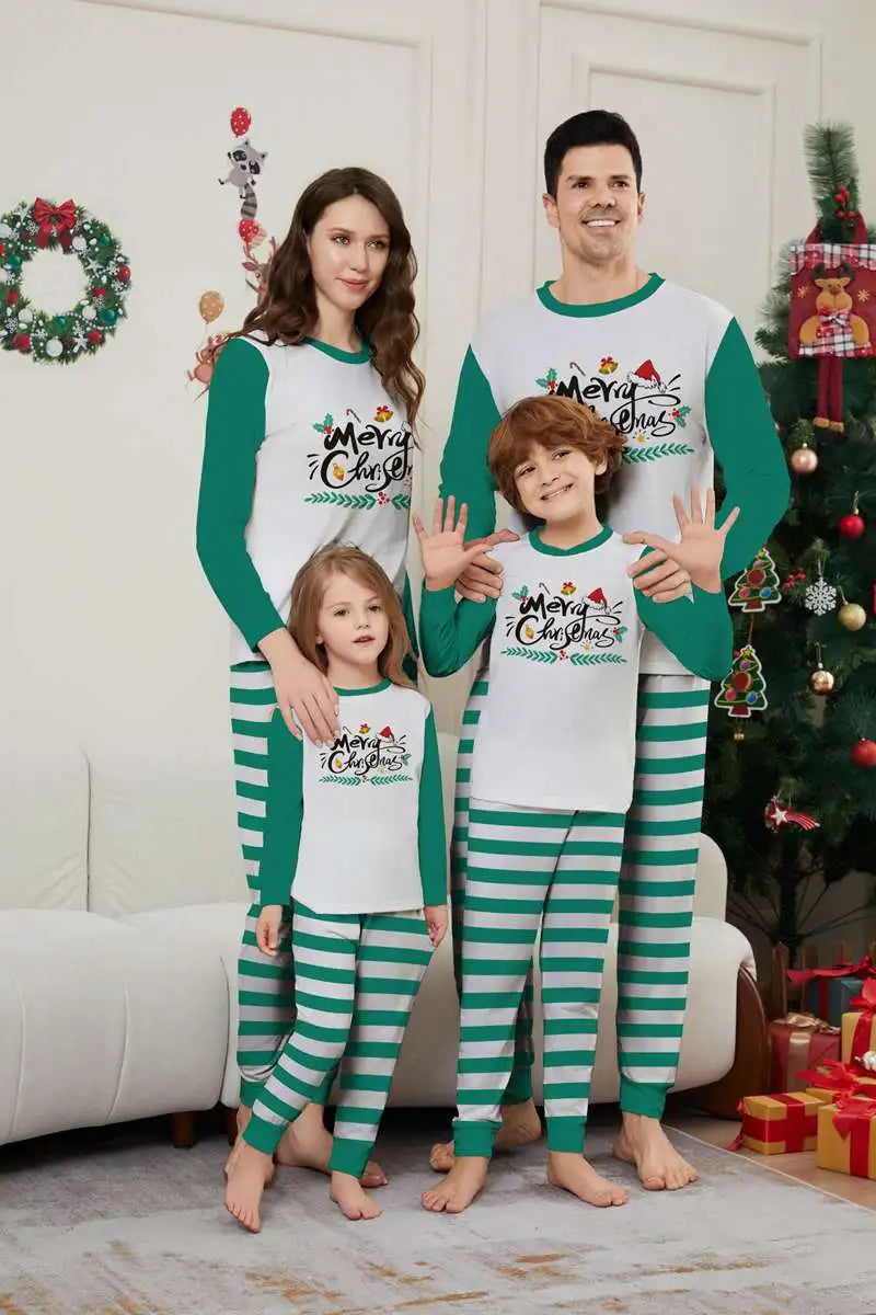 Printed Christmas Matching Family Pajamas Pjs Set #241153