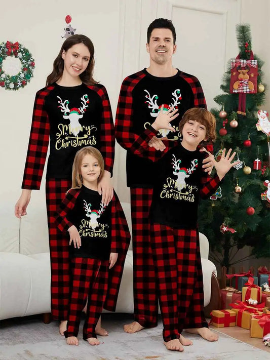 Reindeer Christmas Pajamas Sets Family Matching Pjs