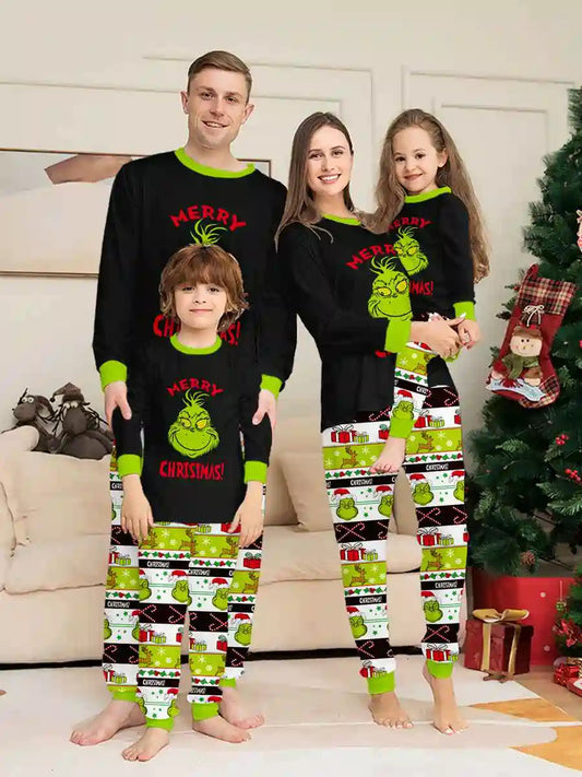 Cute Christmas Matching Family Pajamas Pjs Set Sleepwear #24865