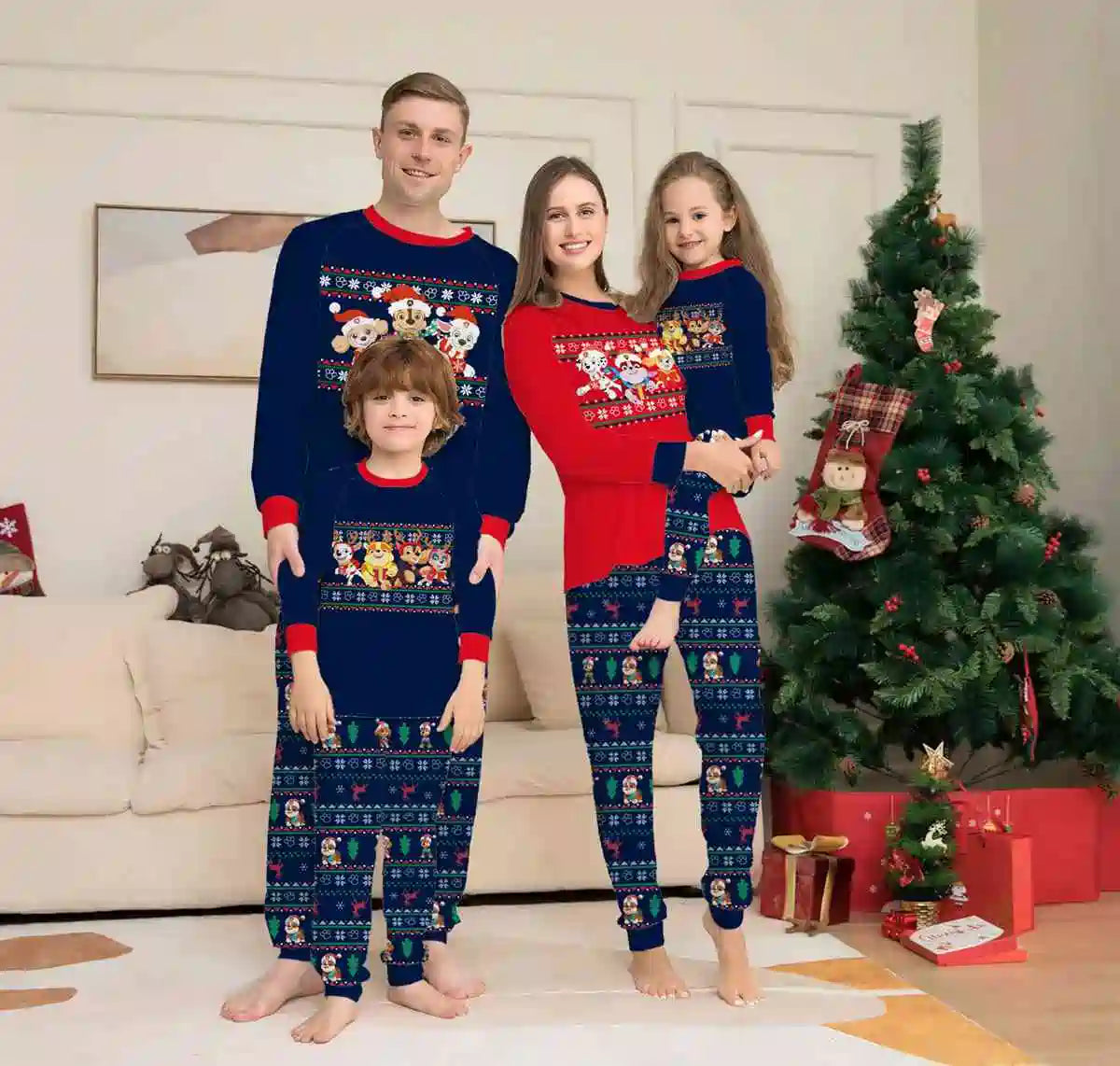 Cute Christmas Matching Family Pajamas Pjs Set #24007