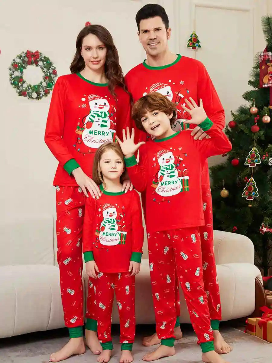 Christmas Matching Family Pajamas Snowman Pjs Set Sleepwear #241101