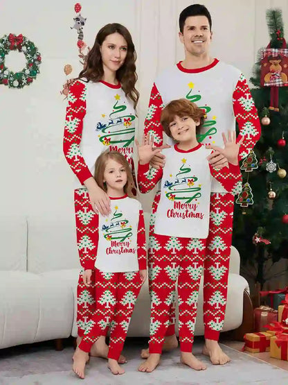 Printed Christmas Holiday Matching Family Pajamas Pjs Set Sleepwear #242302