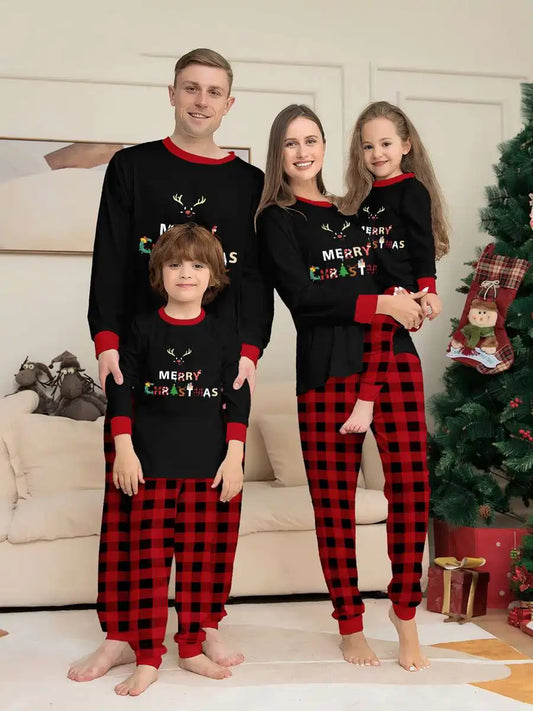 Christmas Matching Family Pajamas Pjs Set Sleepwear #24883