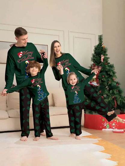 Christmas Tree Christmas Matching Family Pajamas Pjs Set #24109