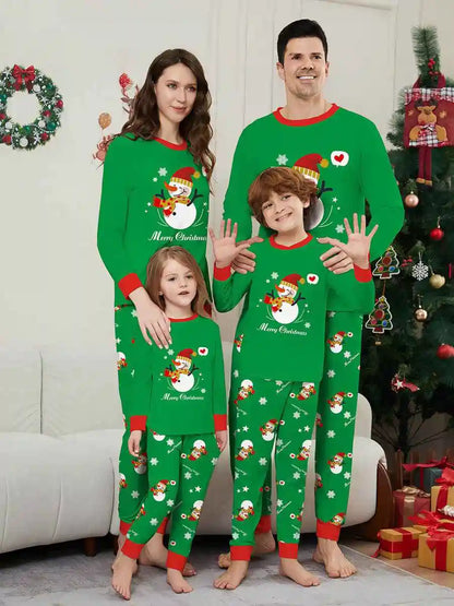 Snowman Christmas Matching Family Pajamas Holiday Pjs Set Sleepwear #242313