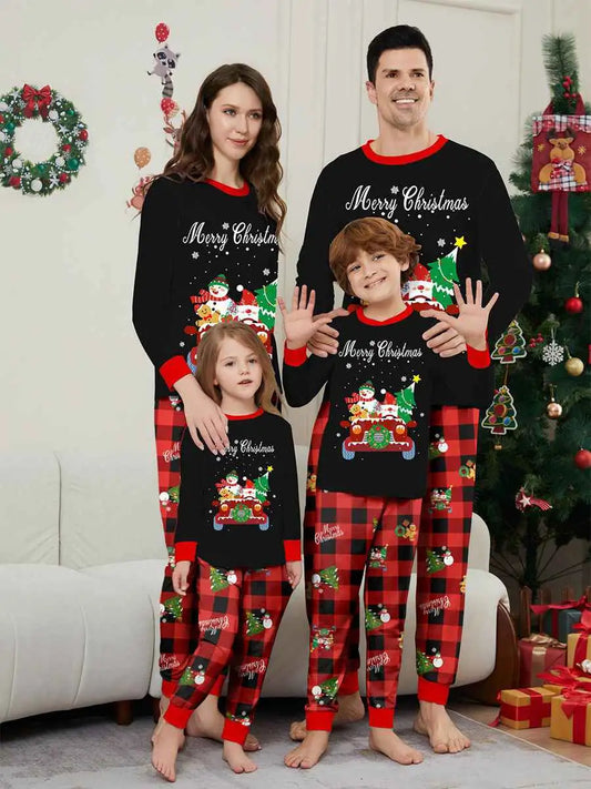 Printed Christmas Matching Family Pajamas Pjs Set #242327