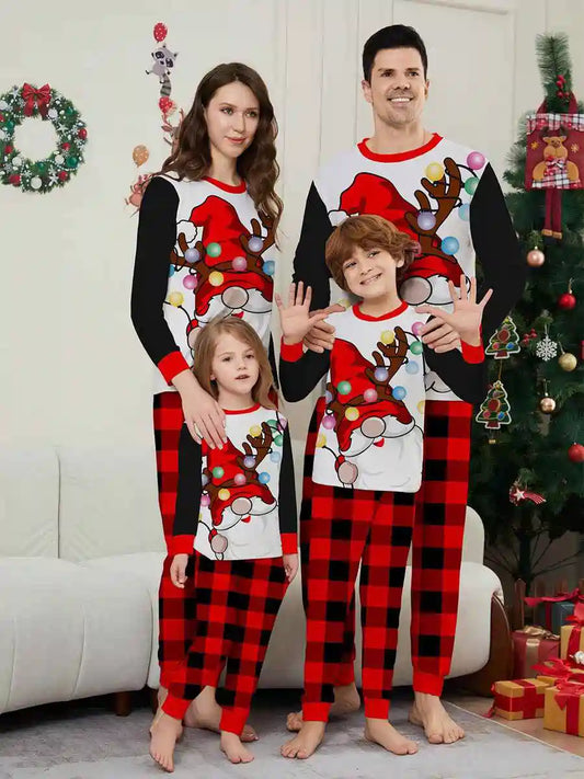 Santa Claus Printed Christmas Matching Family Pajamas Pjs Set Sleepwear #242317