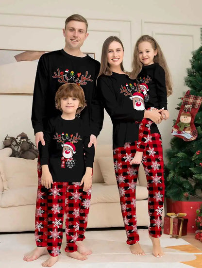 Reindeer Snow Family Matching Christmas Pajamas Sets