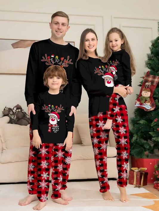 Reindeer Snow Family Matching Christmas Pajamas Sets