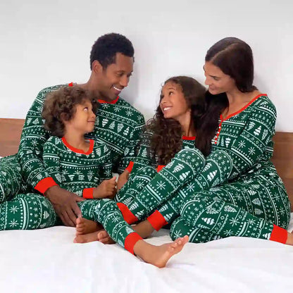 Matching Family Printed Holiday Christmas Pajamas Pjs Set