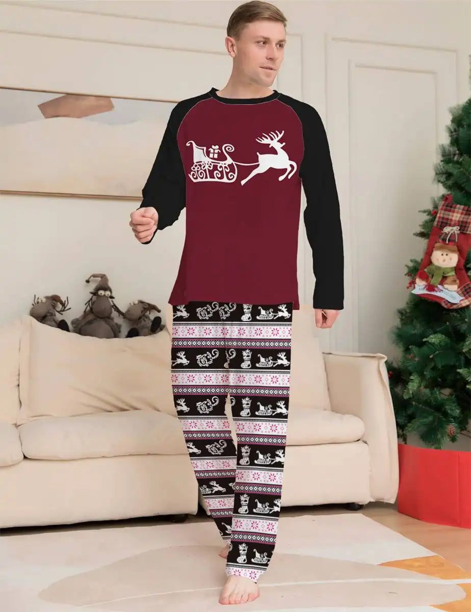 Sledge Christmas Matching Family Pajamas Pjs Set #24095