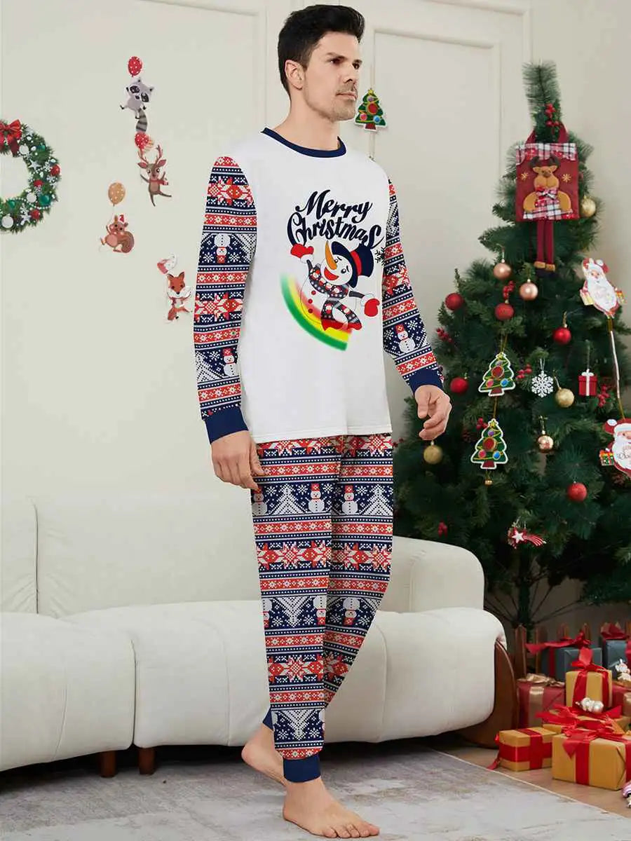 Snowman Family Christmas Pjs Sets Printed Matching Christmas Pajamas