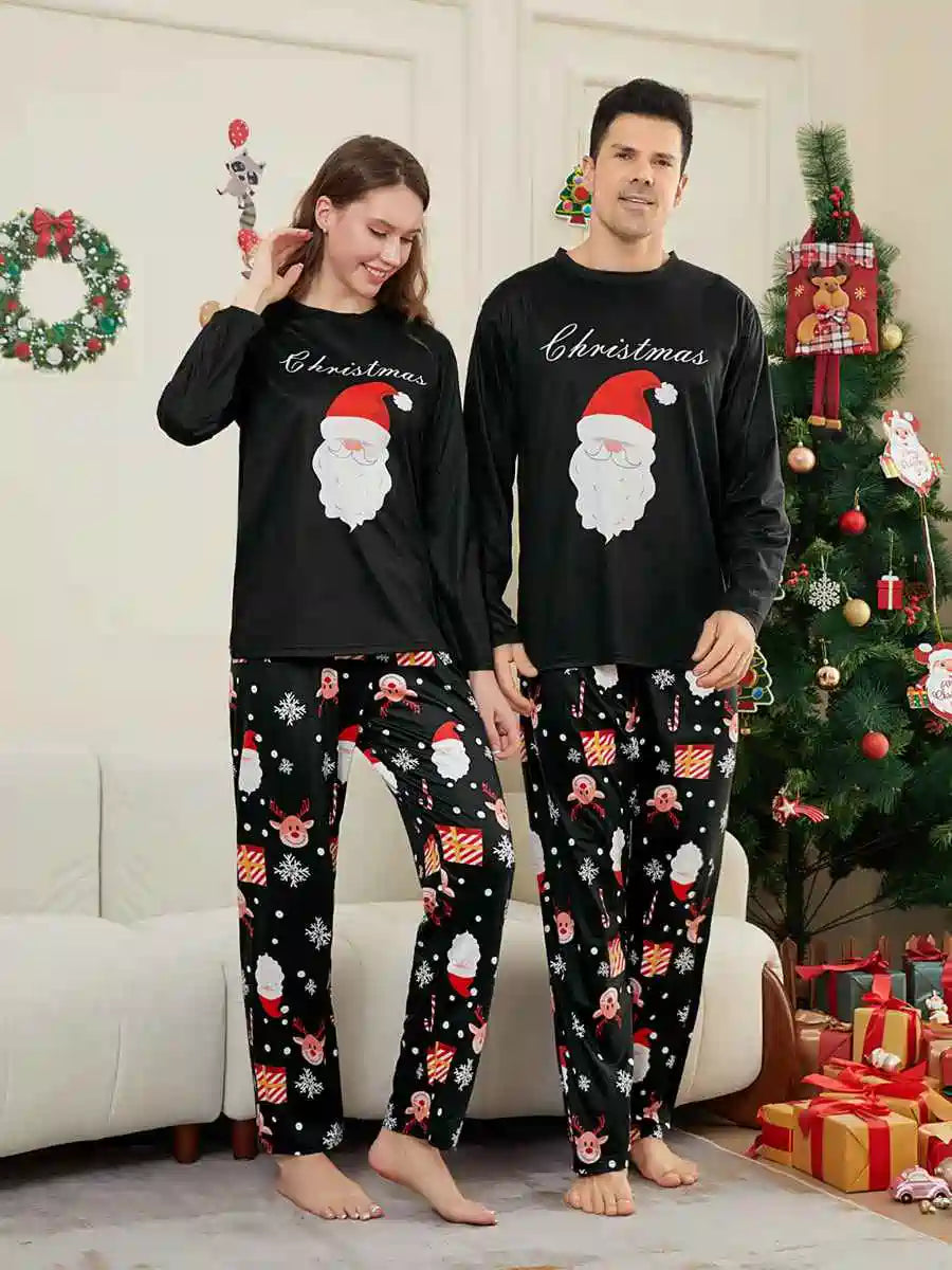 Santa Claus Christmas Holiday Matching Family Pajamas Pjs Set Sleepwear #24512