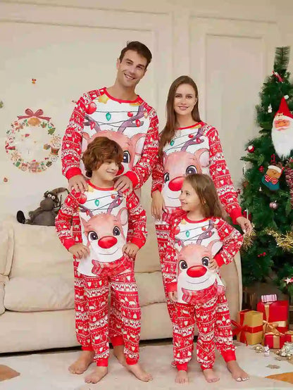 Cute Christmas Matching Family Pajamas Pjs Set Sleepwear #24302