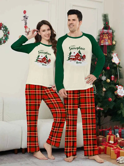 Printed Christmas Matching Family Pajamas Pjs Set #24581