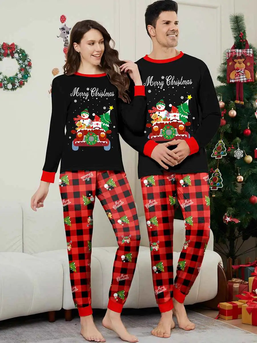 Printed Christmas Matching Family Pajamas Pjs Set #242327