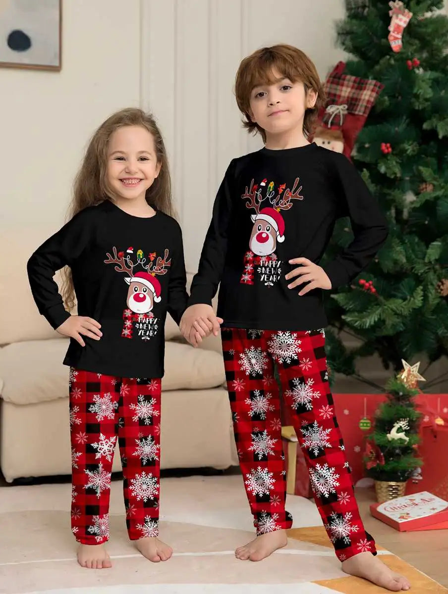 Reindeer Snow Family Matching Christmas Pajamas Sets