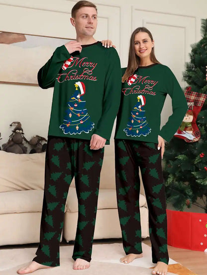 Christmas Tree Christmas Matching Family Pajamas Pjs Set #24109