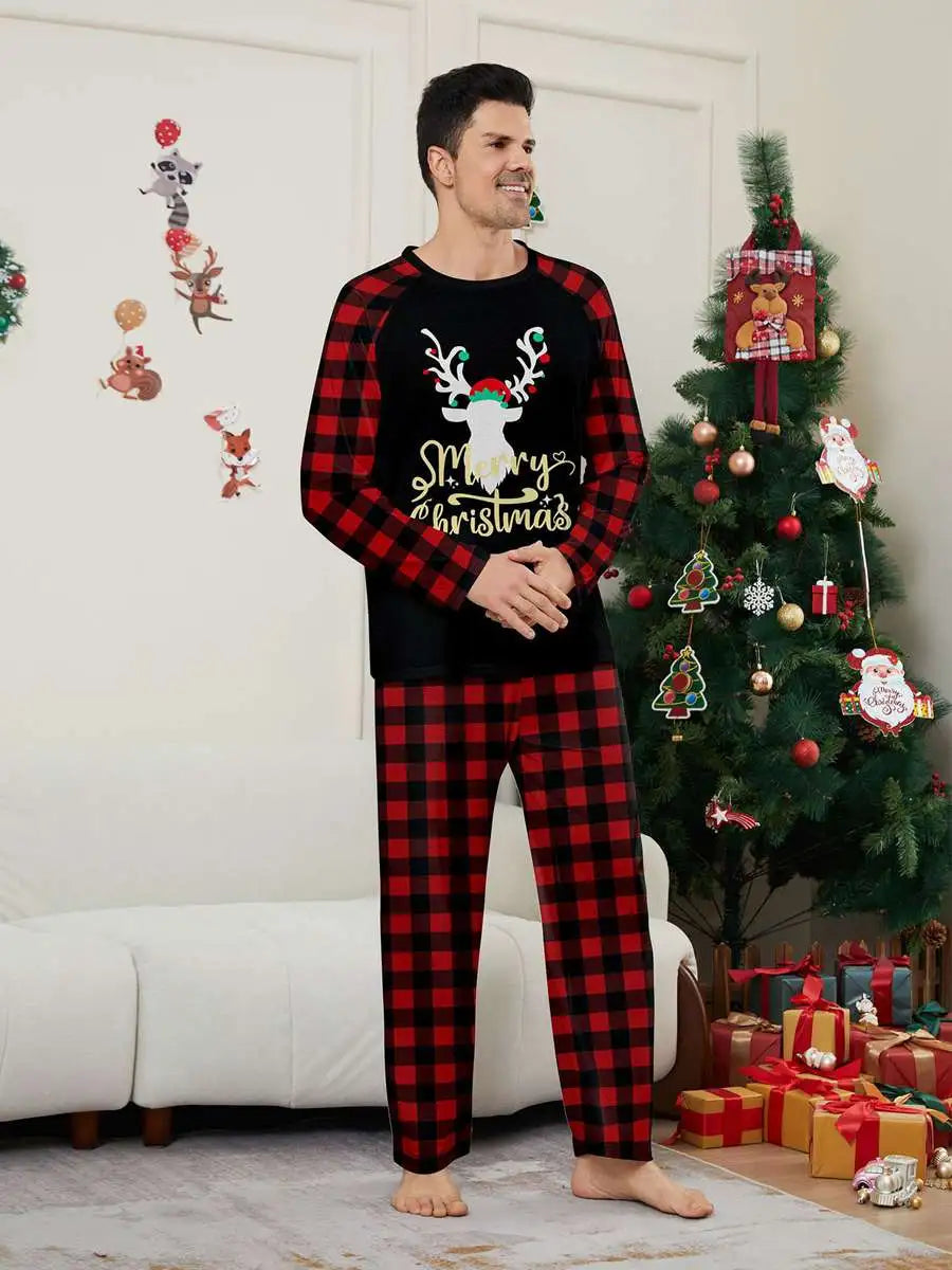 Reindeer Christmas Pajamas Sets Family Matching Pjs