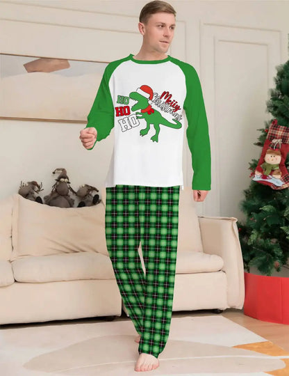 Printed Christmas Matching Family Pajamas Pjs Set #24077