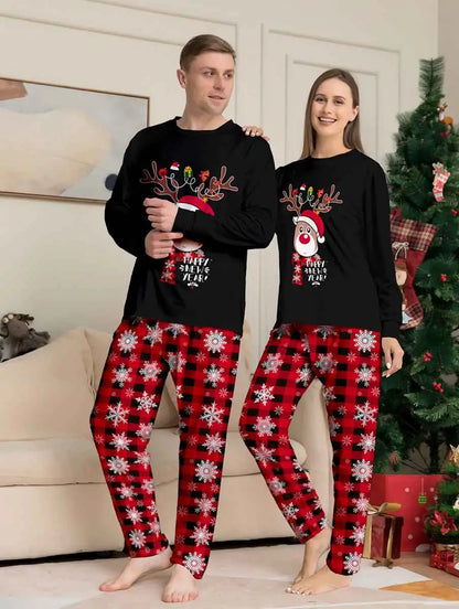 Reindeer Snow Family Matching Christmas Pajamas Sets