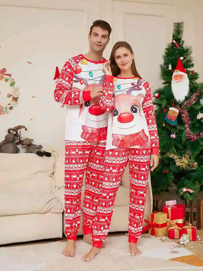 Cute Christmas Matching Family Pajamas Pjs Set Sleepwear #24302