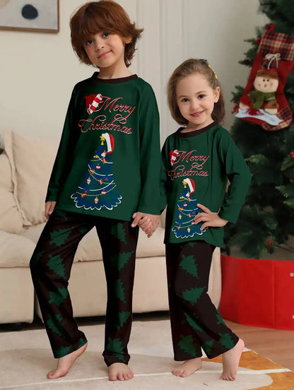 Christmas Tree Christmas Matching Family Pajamas Pjs Set #24109