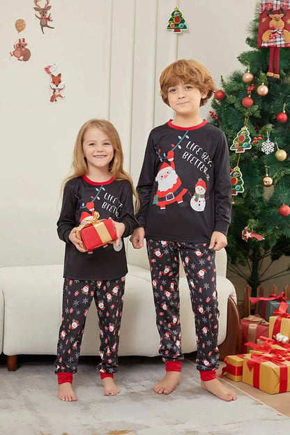 Santa Snowman Christmas Matching Family Pajamas Pjs Set #24501