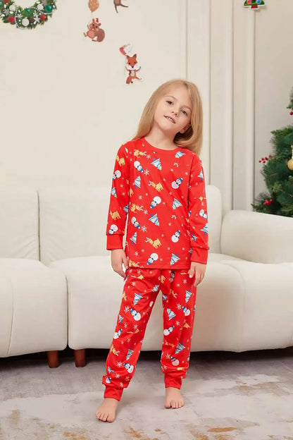 Family Matching Christmas Pajamas Sets Printed Pjs Suit