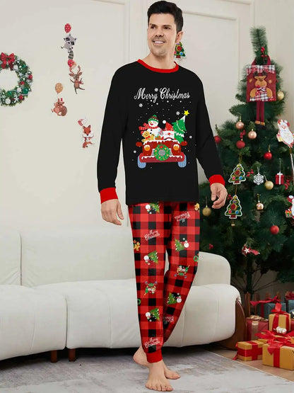 Printed Christmas Matching Family Pajamas Pjs Set #242327