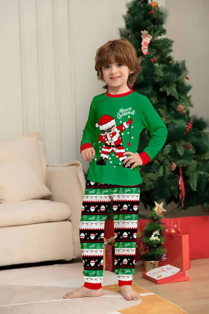 Cool Santa Claus Christmas Matching Family Pajamas Pjs Set Sleepwear #24800