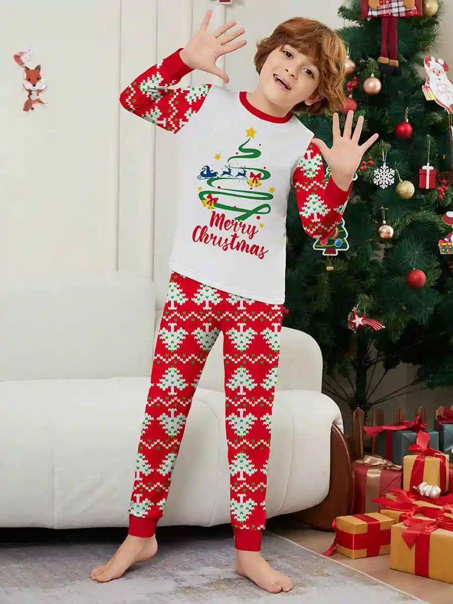 Printed Christmas Holiday Matching Family Pajamas Pjs Set Sleepwear #242302