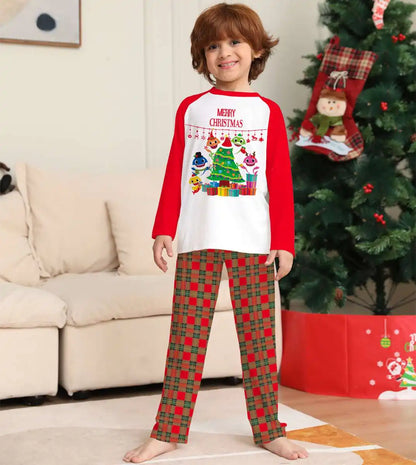 Printed Christmas Matching Family Pajamas Pjs Set Sleepwear #24051