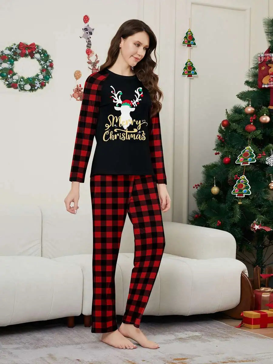 Reindeer Christmas Pajamas Sets Family Matching Pjs