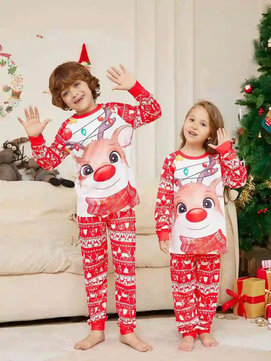 Cute Christmas Matching Family Pajamas Pjs Set Sleepwear #24302