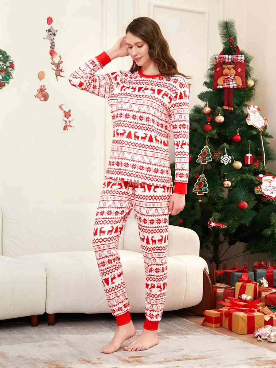 Reindeer Elk Pjs Family Matching Christmas Pajamas Sets