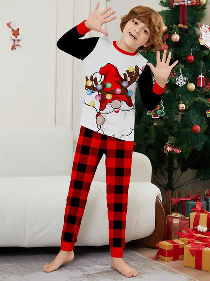 Santa Claus Printed Christmas Matching Family Pajamas Pjs Set Sleepwear #242317