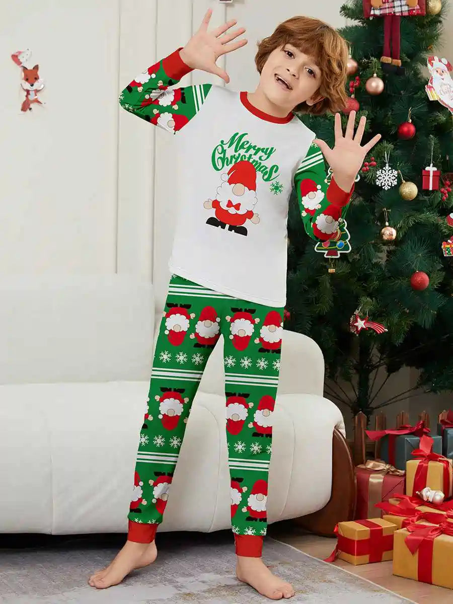 Holiday Santa Claus Christmas Matching Family Pajamas Snowman Pjs Set Sleepwear #242306