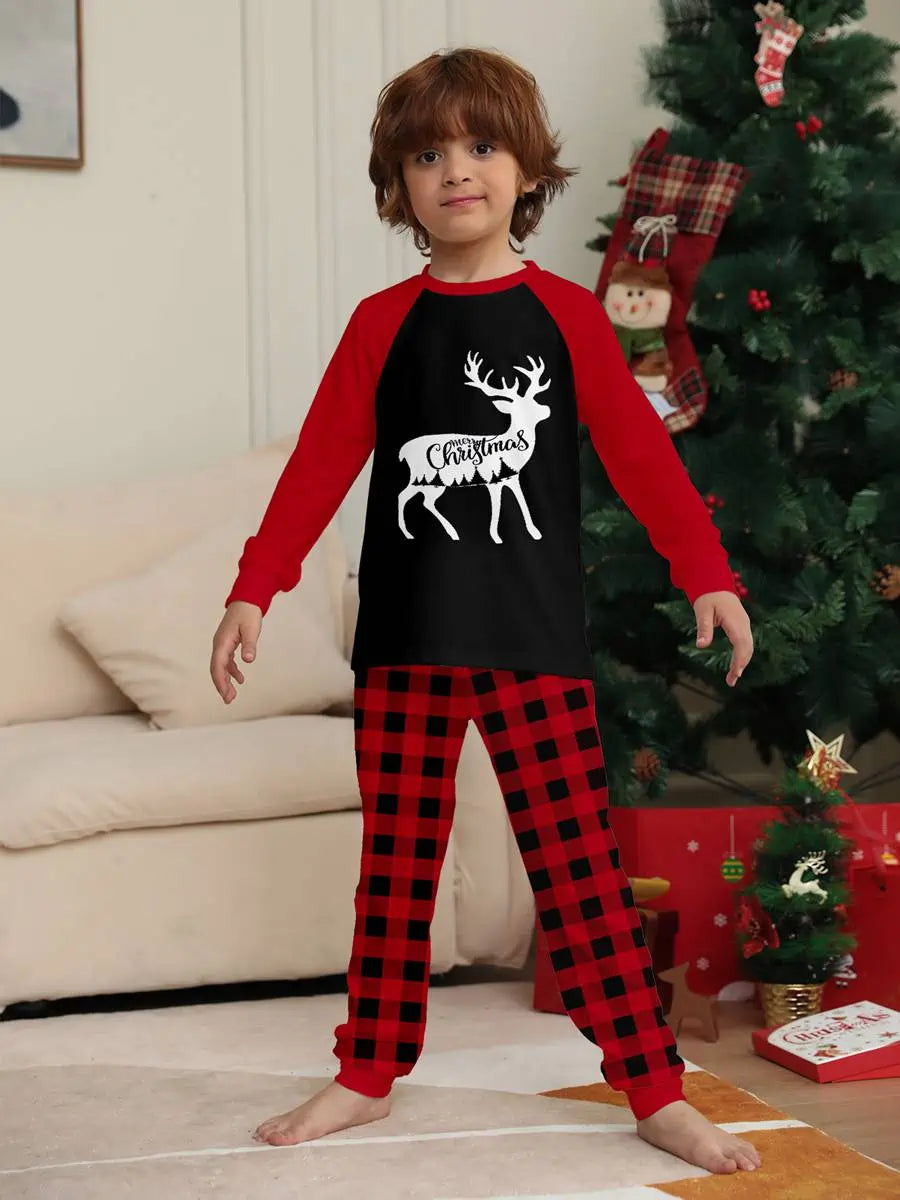 Reindeer Christmas Matching Family Pajamas Pjs Set Sleepwear #24806