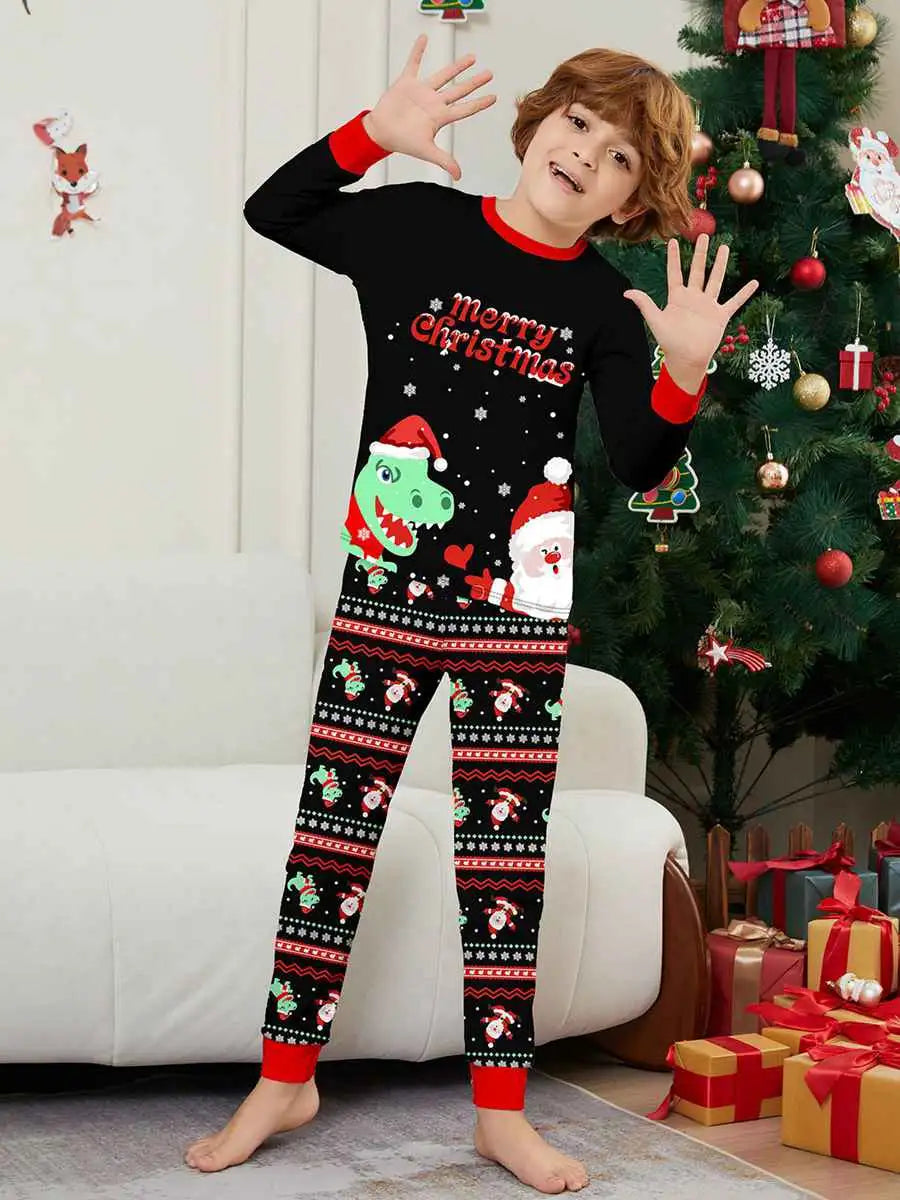 Dinosaur Christmas Matching Family Pajamas Pjs Set #242321