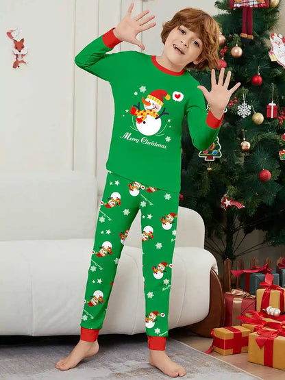 Snowman Christmas Matching Family Pajamas Holiday Pjs Set Sleepwear #242313