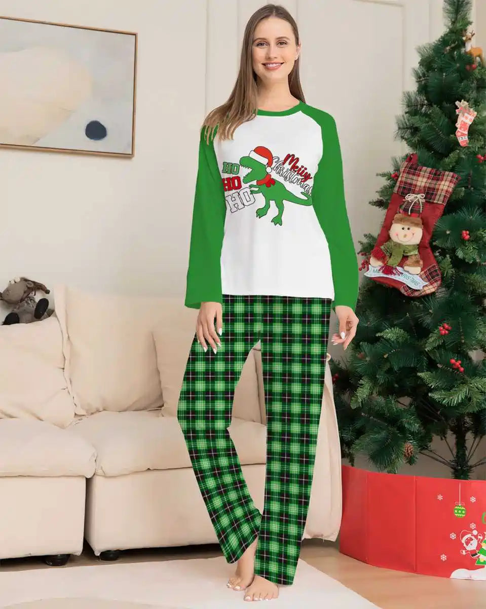 Printed Christmas Matching Family Pajamas Pjs Set #24077